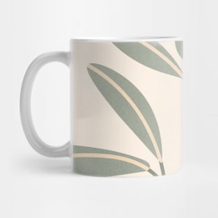 Mid Century, Modern Artwork, Plant Leaves, Beige 1 Mug